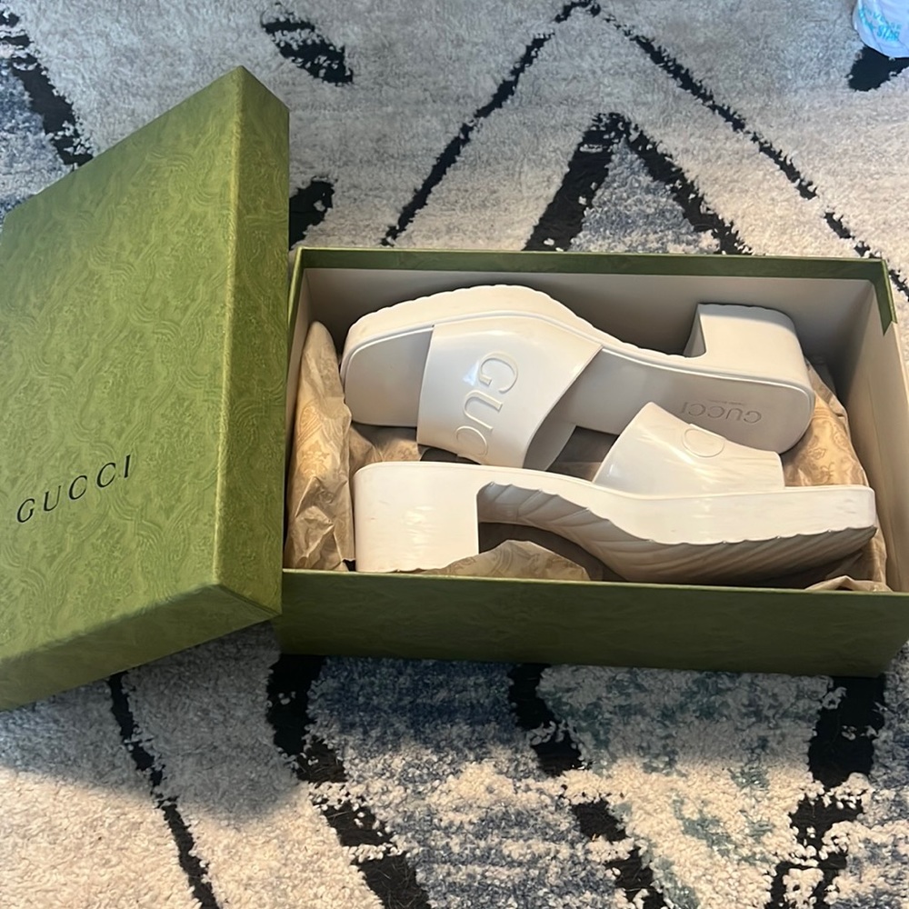 Gucci Logo Platform Slide Sandals